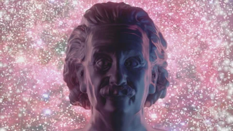 Albert Einstein 3D Portrait. Bust, sculpture. Stock Footage 153543874