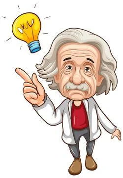 Albert Einstein cartoon character Stock Illustration