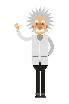 Albert einstein cartoon icon Stock Illustration