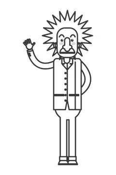 Albert einstein cartoon icon Stock Illustration