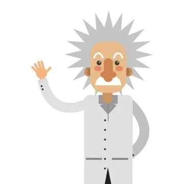 Albert einstein cartoon icon Stock Illustration