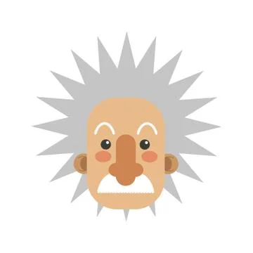 Albert einstein cartoon icon Stock Illustration