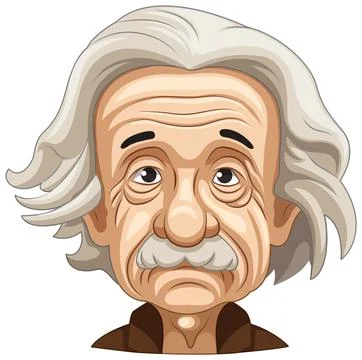 Albert Einstein cartoon portrait Stock Illustration