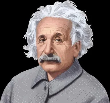 Albert einstein genius face editorial illustration Stock Illustration