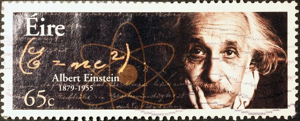Albert Einstein on irish postage stamp Stock Photos