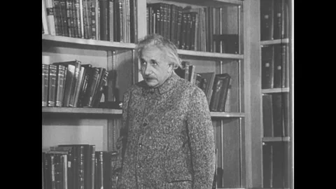 Albert Einstein in the library Stock-Footage 296068918