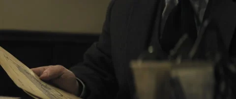 Albert Einstein looking over documents - Reenactment Stock Footage 202905595