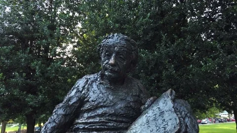 Albert Einstein Memorial in Washington DC Stock Footage 155901150