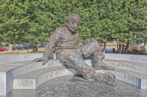 Albert Einstein Memorial in Washington DC USA Stock Photos
