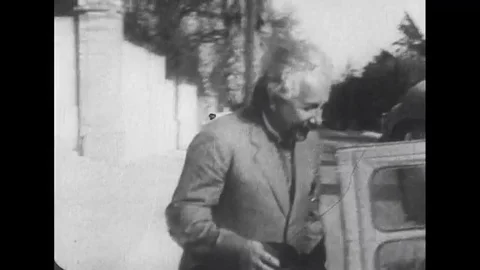 Albert Einstein salt on the car. Stock Footage 99620079