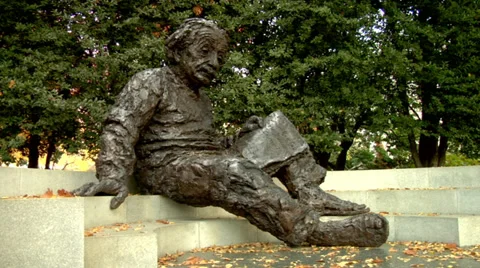 Albert Einstein Sculpture Stock Footage 38876330