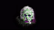Albert Einstein Smoke Motion Face Head Mask Art Vj Loop Stock Footage