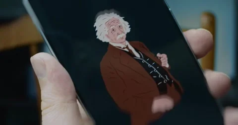Albert Einstein theoretical physicist animation, presentation Video stock 313499014