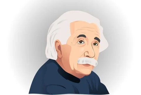 Albert Einstein was a German-born theoretical physicist. Vector illustration. Stock Illustration