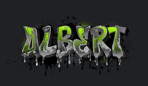 Albert Graffiti Name Design Stock Illustration