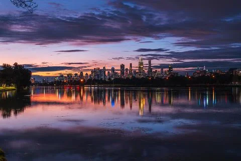 Albert Park Sunset Stock Photos