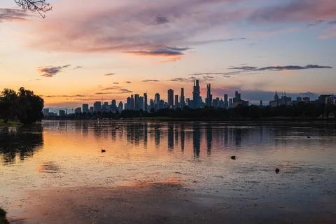 Albert Park Sunset Stock Photos