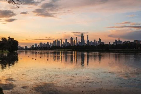 Albert Park sunset Stock Photos