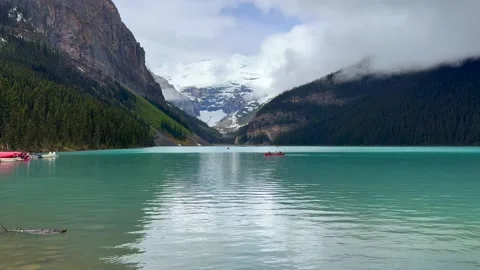 Alberta, Canada-06 12 2026: Beautiful view on the Lake Louise in Banff Stock Footage 341384981