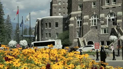 Alberta canada - august 12, 2012 banff springs hotel Stock Footage 11821970