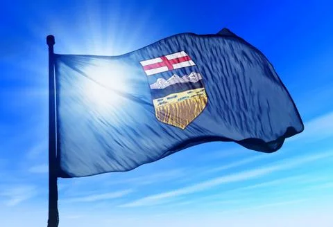 Alberta (canada) flag waving on the wind Stock Illustration