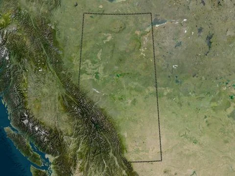 Alberta, Canada. Low resolution satellite map Stock Illustration