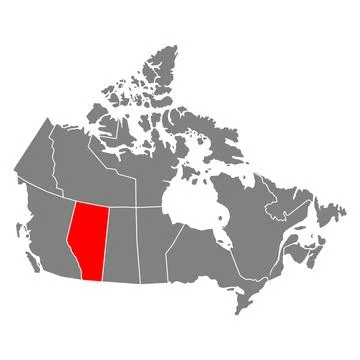 Alberta of Canada map shape, travel web flat concept icon vector illustration Ilustración de archivo