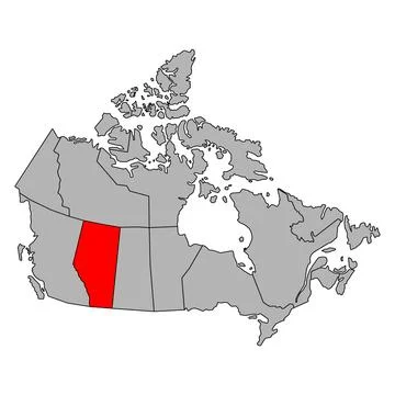 Alberta of Canada map shape, travel web flat concept icon vector illustration Stock Illustration
