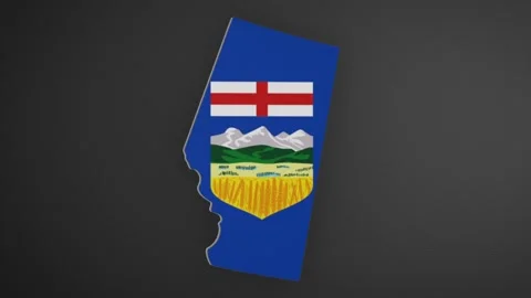 Alberta - Canada Province Border Map Intro Video stock 231808800