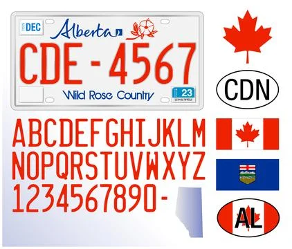 Alberta car license plate pattern, Canada Stock Illustration