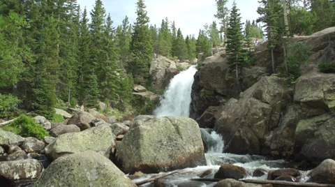 Alberta Falls pan Stock Footage 26180965