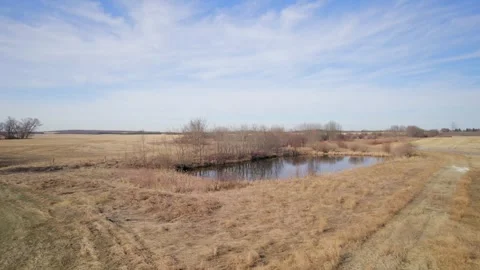 Alberta Farmland in early Spring Stock Footage 274652464