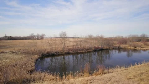 Alberta Farmland in early Spring Stock Footage 274652482