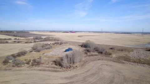Alberta Farmland in early Spring Stock Footage 274652726