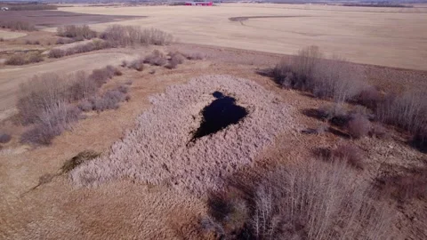 Alberta Farmland in early Spring Stock Footage 274652728