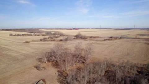 Alberta Farmland in early Spring Stock Footage 274652729