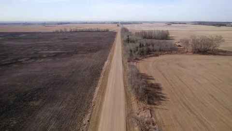 Alberta Farmland in early Spring Stock Footage 274652817