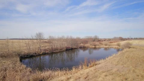 Alberta Farmland in early Spring Stock Footage 274652822