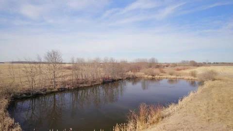 Alberta Farmland in early Spring Stock Footage 274652826