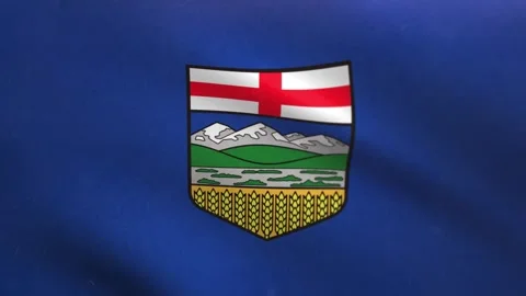 Alberta Flag Waving Loop 4K – Alberta Flag Animation Stock Footage 336037857