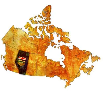 Alberta on map of canada Stock Illustration