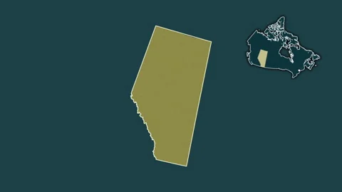 Alberta - province of Canada, extruded and isolated. Pattern Stock Footage 241111887