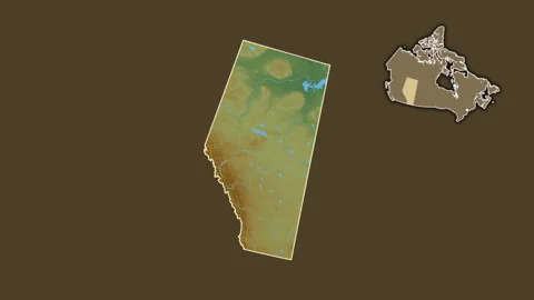 Alberta - province of Canada, extruded and isolated. Physical Stock Footage 241111901