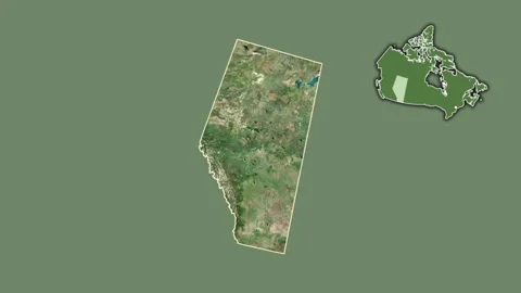 Alberta - province of Canada, extruded and isolated. Satellite Stock Footage 241111906