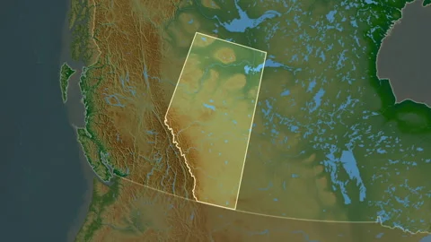Alberta - province of Canada, extruded. Physical Stock Footage 241111837
