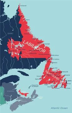 Alberta province vector editable map of the Canada Stock Illustration