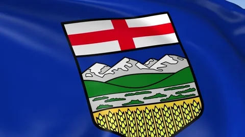 Alberta Province Waving Flag Background Loop Stock Footage 317849149