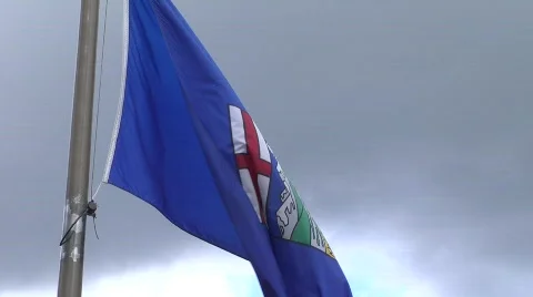 Alberta Provincial Flag Stock Footage