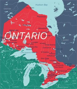 Alberta State vector editable map of the Canada Stock Illustration