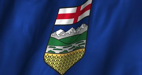 Alberta Waving Flag 4K Stock Footage 127853354